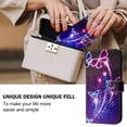 thumbnail image 5 of TECH CIRCLE for iPhone 17 Case (6.3", 2025 Release), Cute Cartoon Flip Wallet Case with Wrist Strap, Built-in Card/Cash Slots, PU Leather Protective Fold Stand Phone Case, Purple Butterfly, 5 of 9