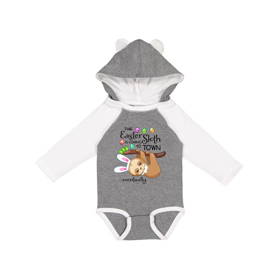 Inktastic Easter Sloth with bunny ears- funny Boys or Girls Long Sleeve Baby Bodysuit