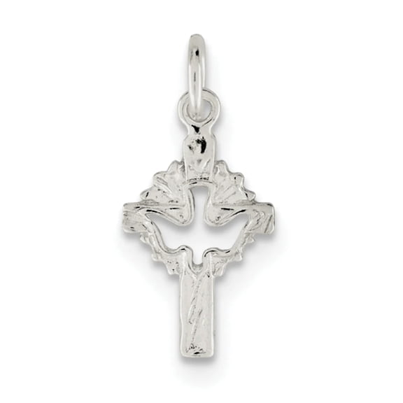 Sterling Silver Dove Cross Charm Pendant
