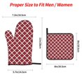 thumbnail image 2 of Pofeuu Red Moroccan Print Oven Mitts and Pot Holders 4 pcs Set,High Heat Resistant 500 Degree Extra Thicken Long Kitchen Cotton Oven Glove for Cooking, 2 of 6