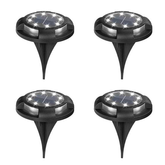 Solar Landscape Lighting 4Pcs 8 LED Solar Underground Buried Lights for Garden Roadway Outdoor Path Lighting House Decor