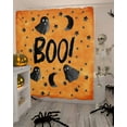 thumbnail image 4 of Halloween Black Shower Curtain Set ，Waterproof Fabric Shower Curtains Orange Ghosts Stars Full Moon Night Boo Shower Curtains for Bathroom,Bathroom Decor 72"x72", 4 of 6