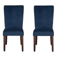 thumbnail image 1 of HomePop Chaise de Salle à Manger d'Appoint Classique Parsons Rembourrée, Velours Marine (Ensemble de 2), 1 of 15