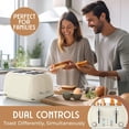 thumbnail image 4 of Mueller Retro Toaster 4 Slice with Extra Wide Slots Bagel, Defrost, and Cancel Function, 6 Browning Levels, Dual Independent Controls, Removable Crumb Tray and High Lift Levers, Pink, 4 of 5