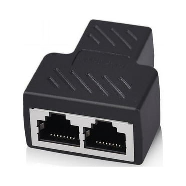 2 Port RJ45 Splitter Adapter LAN Network Ethernet Cable Connector 1X Plug T9J3