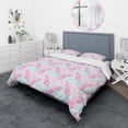 thumbnail image 1 of Designart 'Colorful Pattern with Tropical Flowers & Pineapples' Modern & Contemporary Bedding Set - Duvet Cover & Shams, 1 of 4