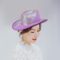 thumbnail image 2 of Holographic Cowboy Hat, Sparkly, Glitter, Western Style ,Space Funny Hats, Hat for Women Fancy Dress Party Costume Party Carnival , Rose Red, 2 of 8