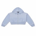 thumbnail image 4 of Forever 21 Velour Zip-Front Hoodie & Pant Set, Color- Light Blue, Size- S, 4 of 7