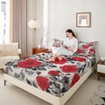 thumbnail image 4 of Castle Fairy Chic Floral Rose Full Size Sheets 4-Piece for Female Men Women,Vintage Aesthetic Breathable Bed Sheets,Romantic Flowers Lightweight Sheet Sets,Microfiber Bedroom Decor, 4 of 7