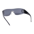 thumbnail image 4 of Womens Classic 90s Diva Rimless Shield Designer Fashion Sunglasses All Black, 4 of 4