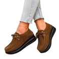 thumbnail image 2 of Willtoo Platform Shoes for Women Faux Suede Lace Up Casual Shoes Thick Sole Round Toe Sneakers, Non-Slip Comfortable Walking Footwear, 2 of 6