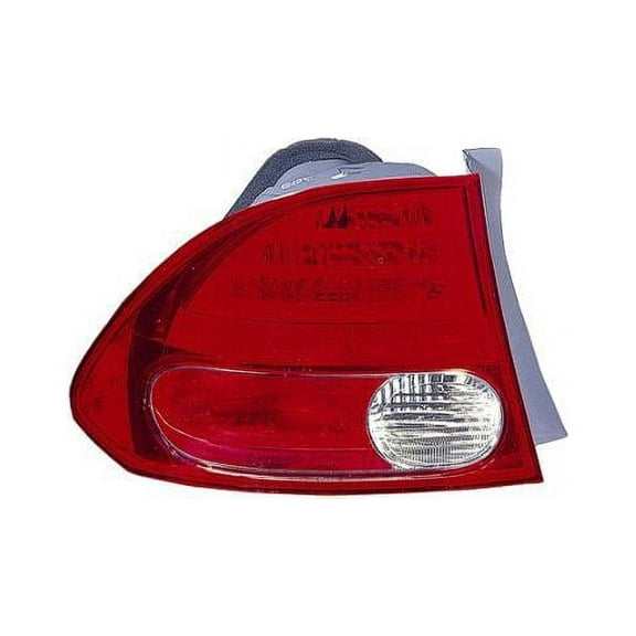 Left Driver Side Outer Tail Light Assembly - Compatible with 2006 - 2008 Honda Civic (Sedan / Hybrid) 2007