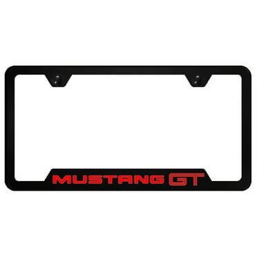 Mustang GT Black Polycarbonate Notch License Plate Frame Official Licensed