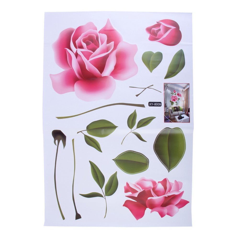 Rose Flower Wall Stickers Removable Decal Home Decor DIY Art Decoration
