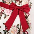 thumbnail image 6 of Mikilon Girls Vintage Floral Print Dress Festival Host Princess Dress Short Sleeve Waist Drawstring Dress, 6 of 8