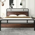 thumbnail image 2 of Amolife King Size Modern Heavy Duty Metal Platform Bed Frame with Wood Headboard, Sanders, 2 of 6