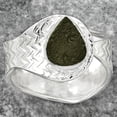 thumbnail image 3 of Desiregem Adjustable - Tektite Rough - Greek 925 Silver Adult Women Ring s.8 Jewelry SDR152428, 3 of 5