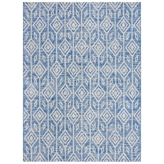 SAFAVIEH Courtyard Beckah Distressed Indoor/Outdoor Area Rug, 8' x 11', Navy/Grey
