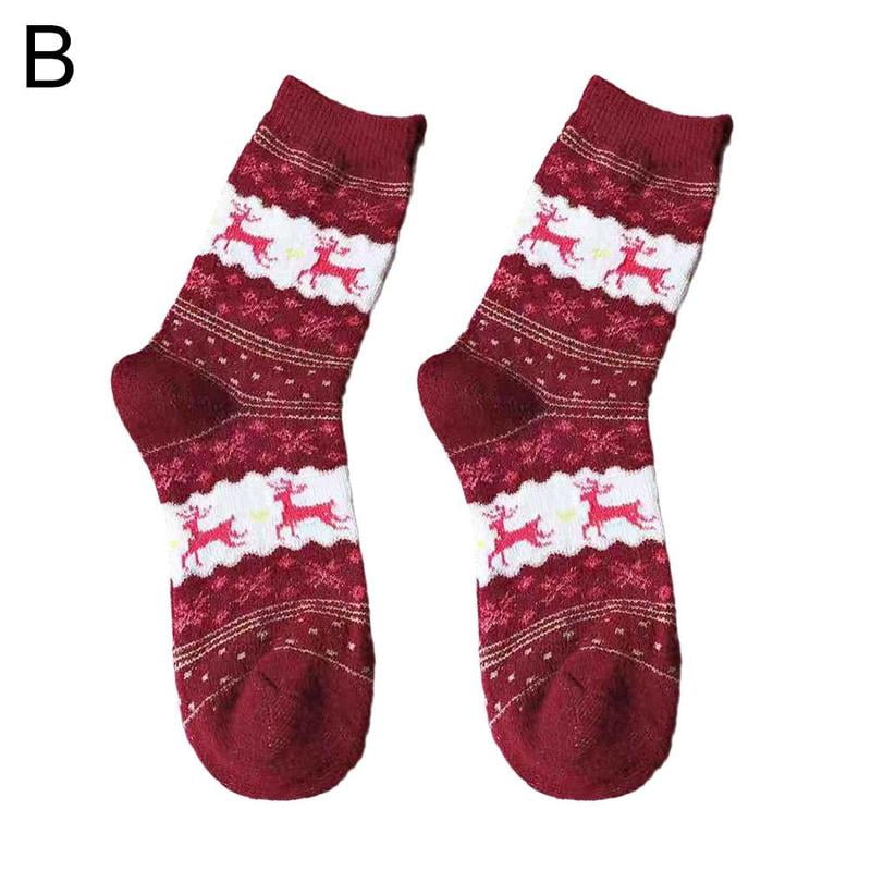 Fashion Women Winter Socks Christmas Warm Wool Sock Cute Snowflake/Deer/Elk Sock 