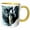 Yellow/White, variant on 3drose, a Gray Wolf in the Snow, 11oz Two-tone Red Mug