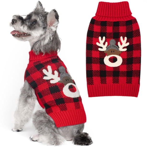 Suéter para Perro KYEESE Navideño con Diseño de Reno Rojo XL