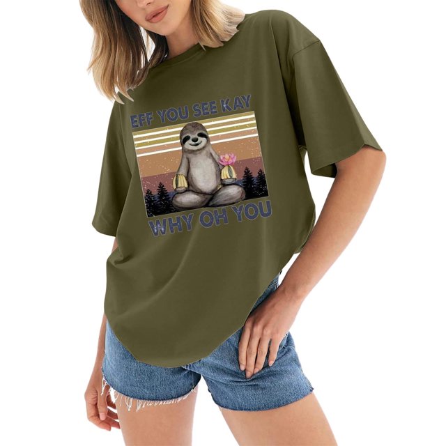 Gibobby Playera Corte clásico para Mujer Camisetas tamaño para mujer, camisetas holgadas manga corta con cuello redondo, blusa informal verano, camiseta bás(AG,G)