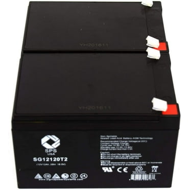 SPS Brand 12V 12Ah Replacement Battery (SG12120T2) for Dual-Lite LZ65 Emergency Light (2 Pack)