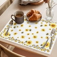 thumbnail image 3 of Sunflower Bees Placemats Set of 12 Spring Summer Farmhouse Floral Watercolor Place Mats Indoor Wipeable Table Mats Washable Dining Table Placemats for Kitchen Holiday Party Home Decor 13x19 Inch, 3 of 9