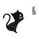 thumbnail image 1 of Reloj de pared de gato acrílico y estatua de gato de resina, figura decorativa moderna, escultura de animal de dibujos animados, adorno para sala de e, 1 of 8
