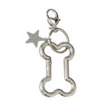 thumbnail image 1 of Llavero de coche con forma de estrella de cinco puntas y hueso de plata, pequeño, novedoso y con cierre de langosta, accesorio decorativo para bolso de estudiante., 1 of 5