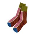thumbnail image 1 of GDREDA Chaussettes / Chaussettes Mi-Mollet à Rayures Colorées pour Couple Style Mode Marron, Taille Unique, 1 of 4