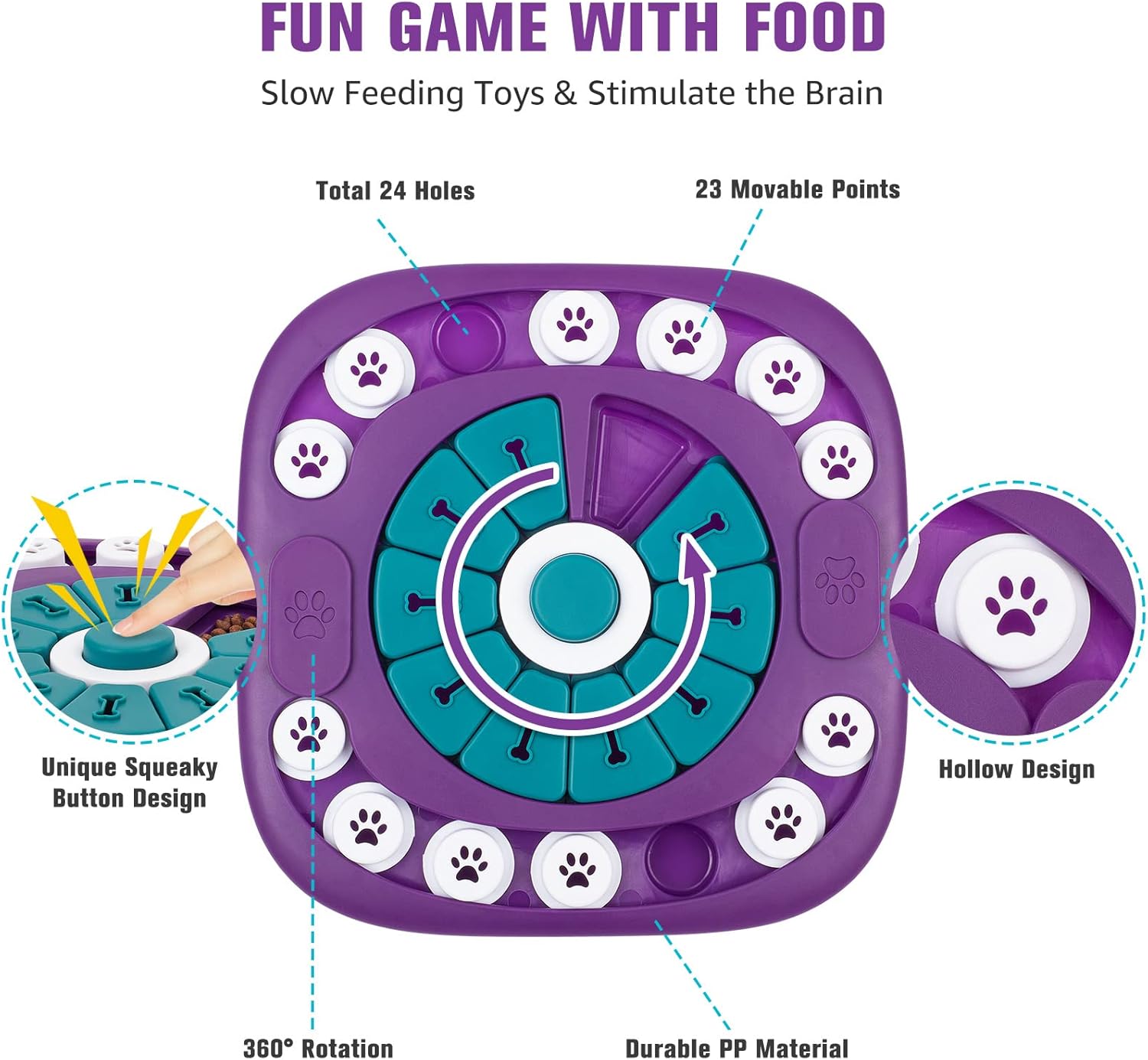 Dog Puzzle Toys, Interactive Treat Puzzle Dog Enrichment Toys for Large Medium Small Dogs