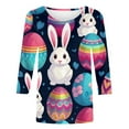thumbnail image 4 of Easter Shirts For Women Funny Egg Graphic Tees 3/4 Length Sleeve Tops Casual Women Summer Soft Long Sleeve Tee Shirts for Women Small Long Sleeve Shirt Short Sleeve Tops for Women Summer Womens Long, 4 of 4