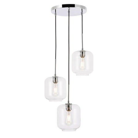 

Living District LD2274C Collier 3 Light Chrome & Clear Glass Pendant