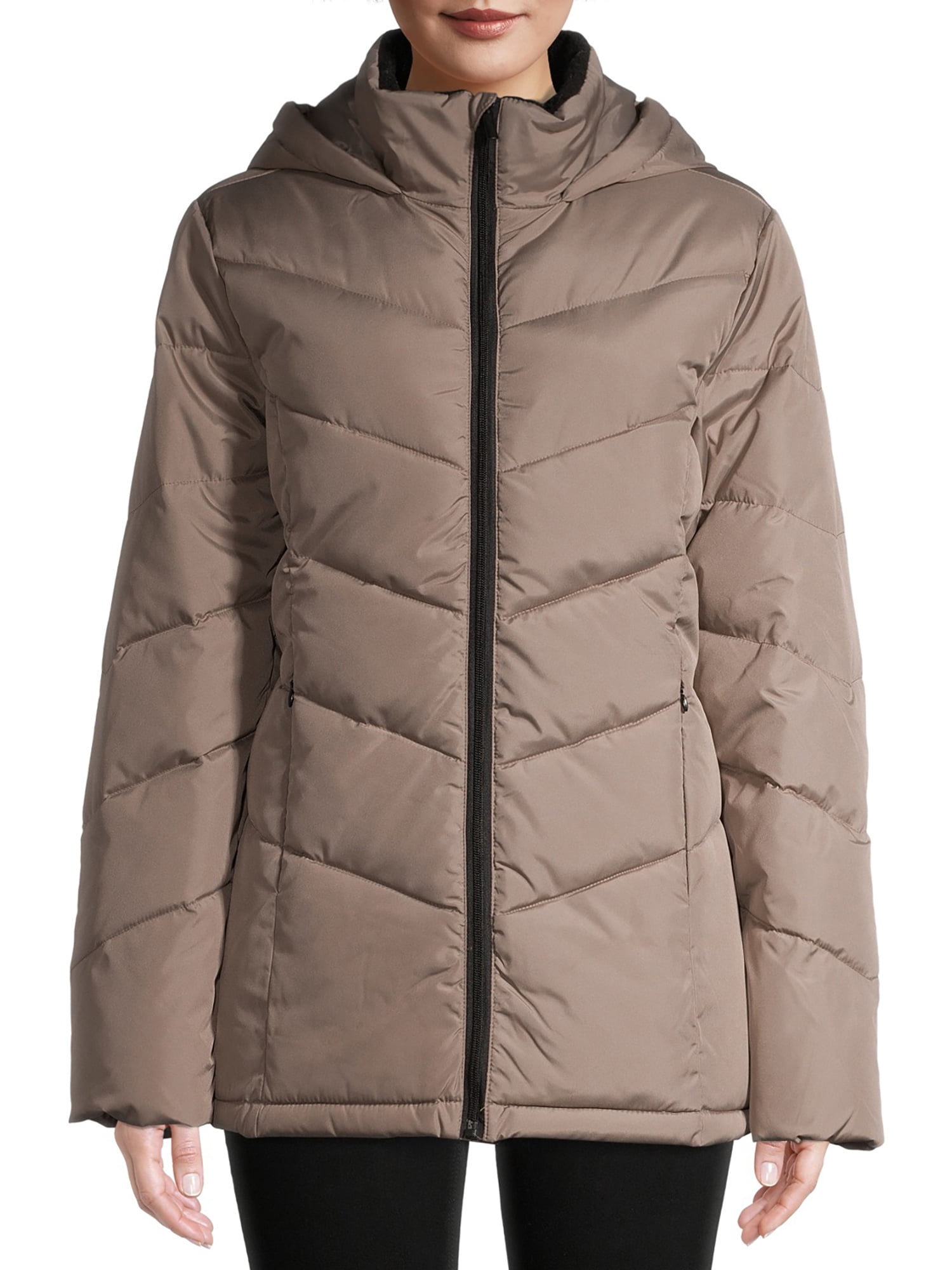 big chill women's chevron quilted puffer short jacket