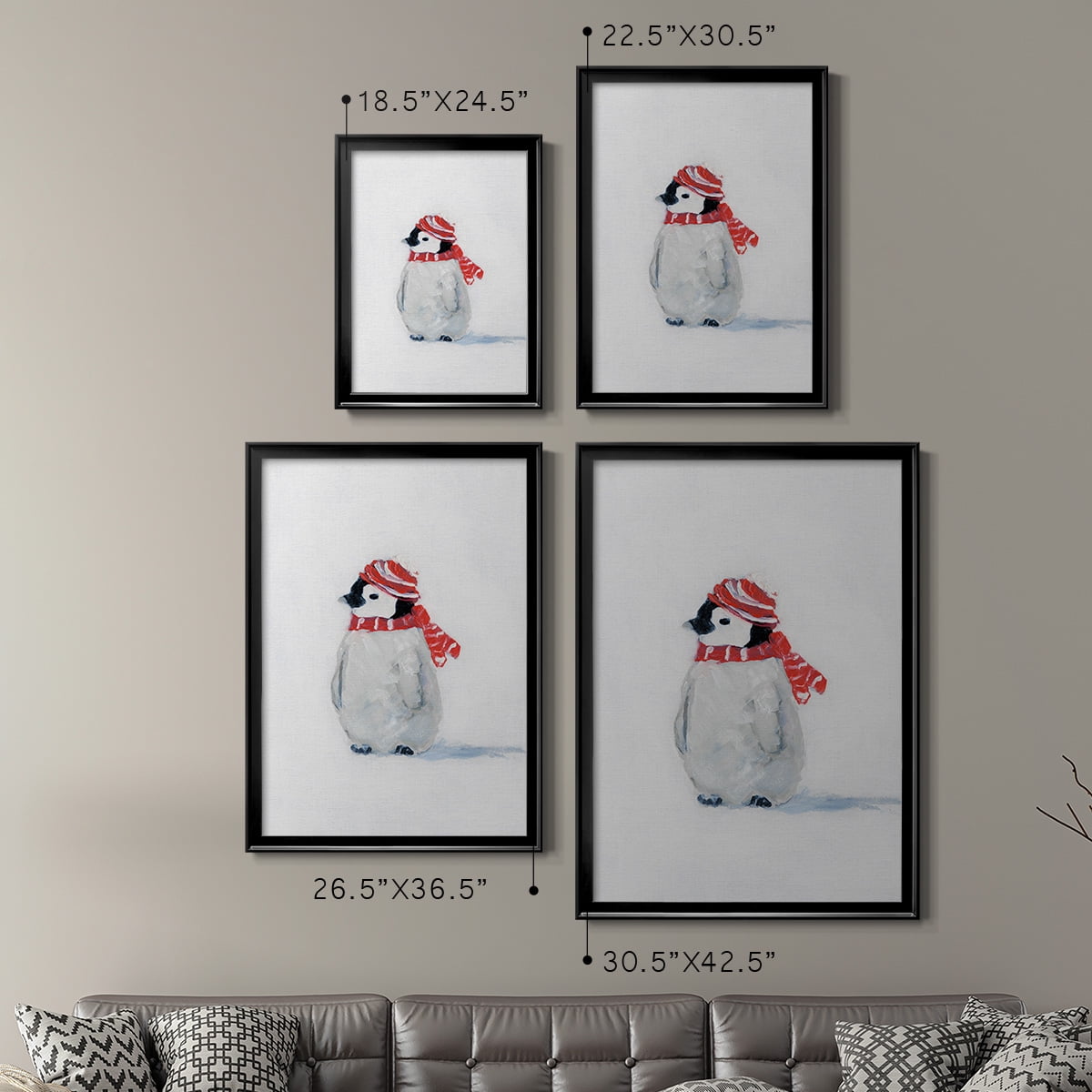 Penguin Play II Premium Classic Framed Print - Ready to Hang