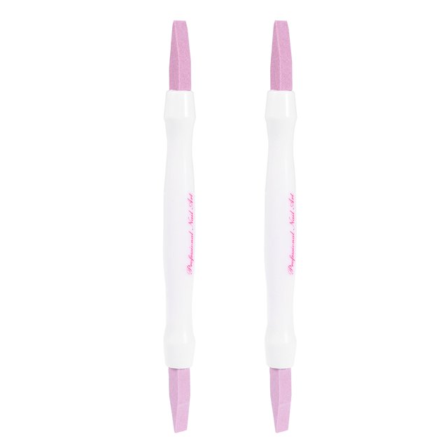 SHISUYAN 2 PCS Manicure Scrub Buffing Tool Double-headed Dead Skin Remover Polishing Stick Nail File Care Tool