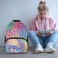 thumbnail image 2 of Yuyamidu Axolotl Print 17 Inch Kids Backpack for Ages 6-18 Girls Elementary Middle High School Schoolbag with Adjustable Padded Straps Colorful Bling Axolotl Boohbag for Back to School, 2 of 7