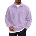 thumbnail image 2 of Men's Polo Collar Sweatshirt Long Sleeve Pullover Top with Chest Pocket Relaxed Casual Fall Sweatshirts, 2 of 6