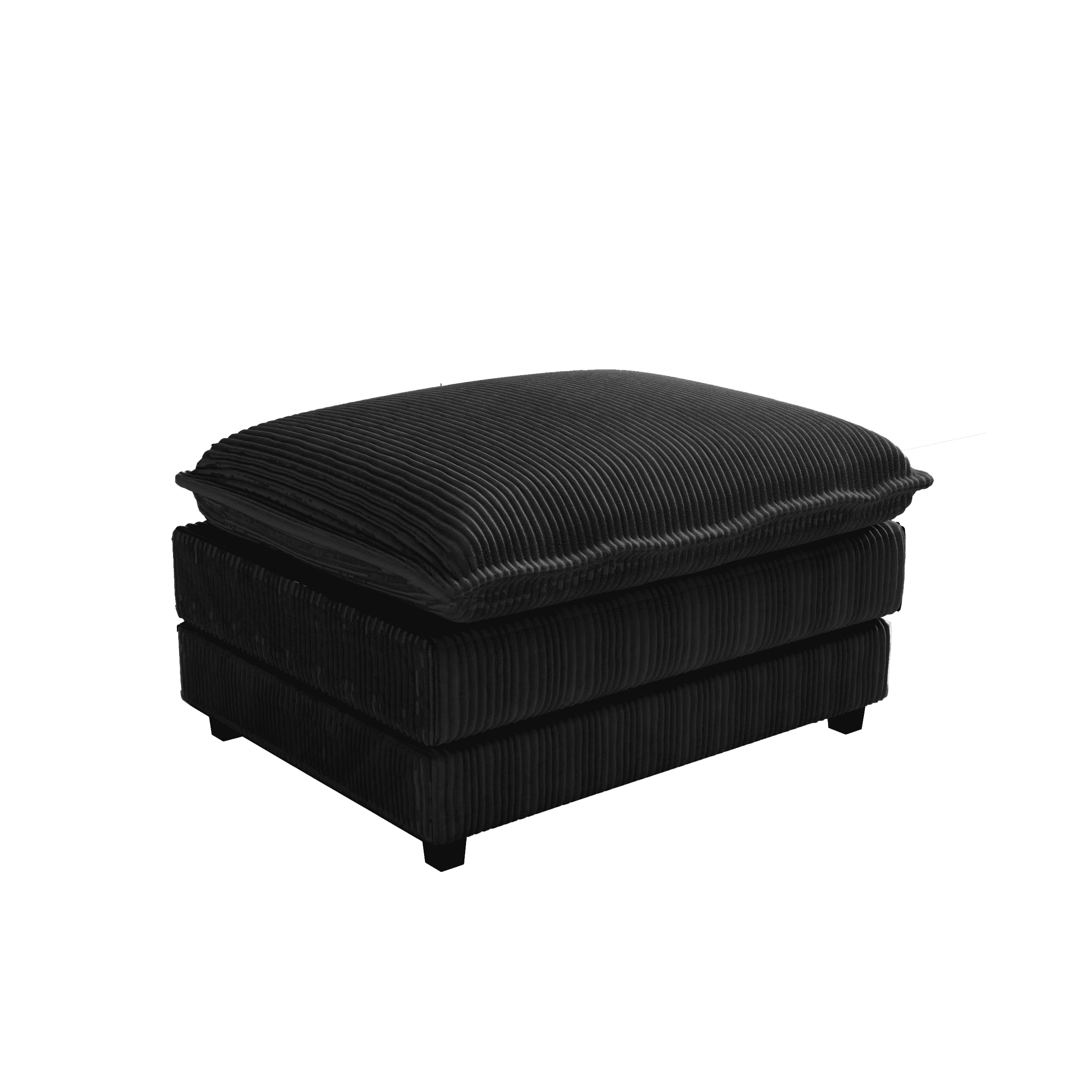 Vinform Upholstered Ottoman for Sofa, Chair, Black