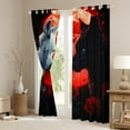 thumbnail image 3 of Feelyou Black White Wolf Black Out Curtains for Couple, Romantic Red Rose Curtains Pack of 2 (42x63 Each), Happy Valentines Animal Bedroom Curtains, Blackout Curtains Home Decor, 3 of 6