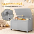 thumbnail image 6 of Kids Toy Storage for Boys Girls, SESSLIFE Wooden Toy Box with Safety Hinged Lid, Toy Organizer for Playroom Bedroom Toddler Room, Toy Bench Supports 160 lbs, Gray, 6 of 8