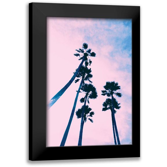 Lee, Judson 17x24 Black Modern Framed Museum Art Print Titled - Millennial Pink Palms