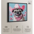 thumbnail image 2 of Pink Cowboy Pup Canvas Trendy Animal Art by Art Remedy, Black Frame, 40" x 40", 2 of 7