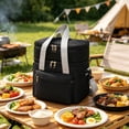 thumbnail image 6 of Double-Layer Insulated Lunch Bag, Portable Thermal Lunch Tote with Shoulder Strap, Leakproof Cooler Bag for Work, Picnic and Travel, 6 of 7