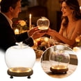 thumbnail image 2 of Glass Dome Display Case with Natural Wood Base, Apple Dome Cloche for Collectibles and Decorative Centerpiece, Bottom-Lit Display Cloche for Home Decor, Valentine's Day Gift for Couples, 2 of 9