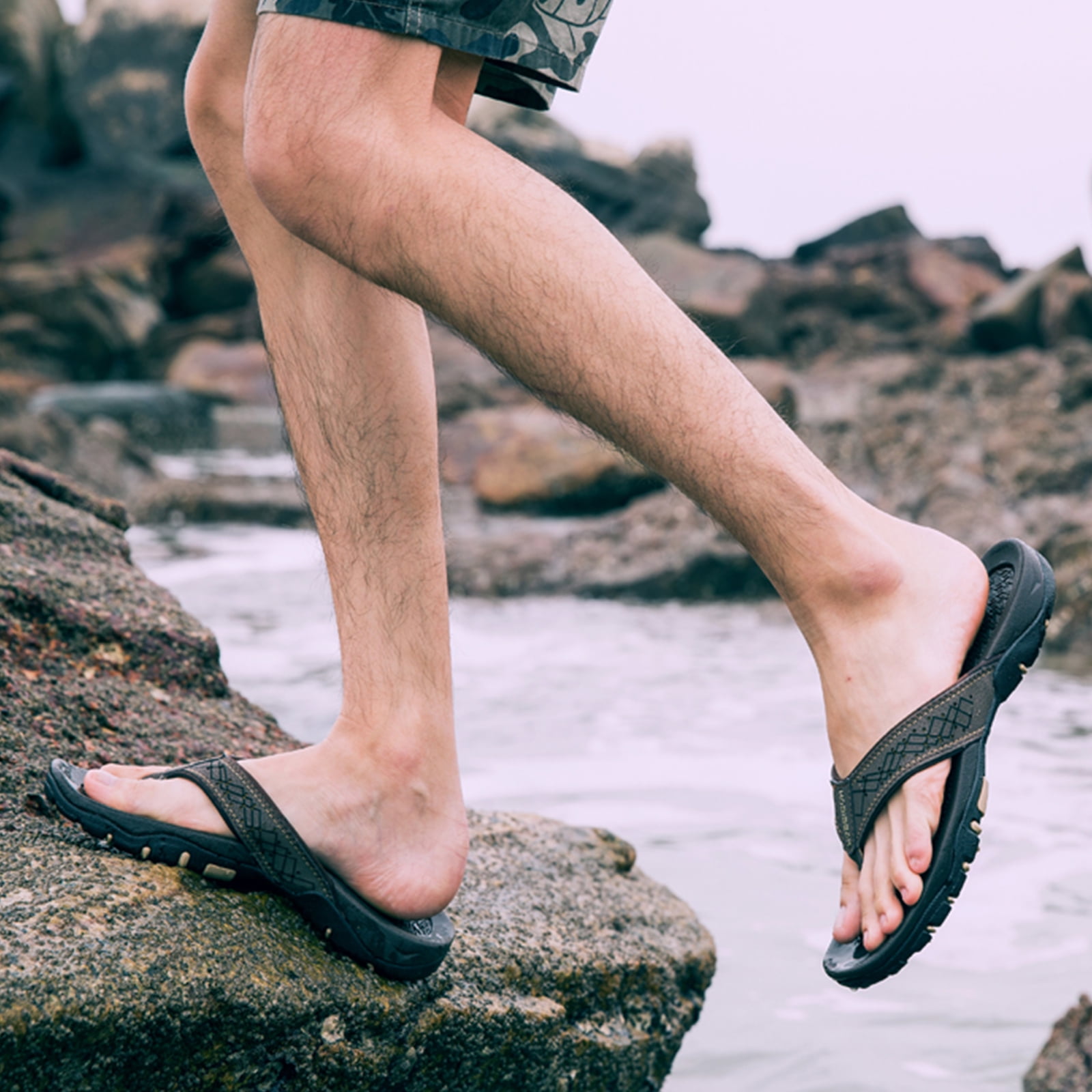 Buy HOBIBEAR Mens Flip Flops Outdoor 