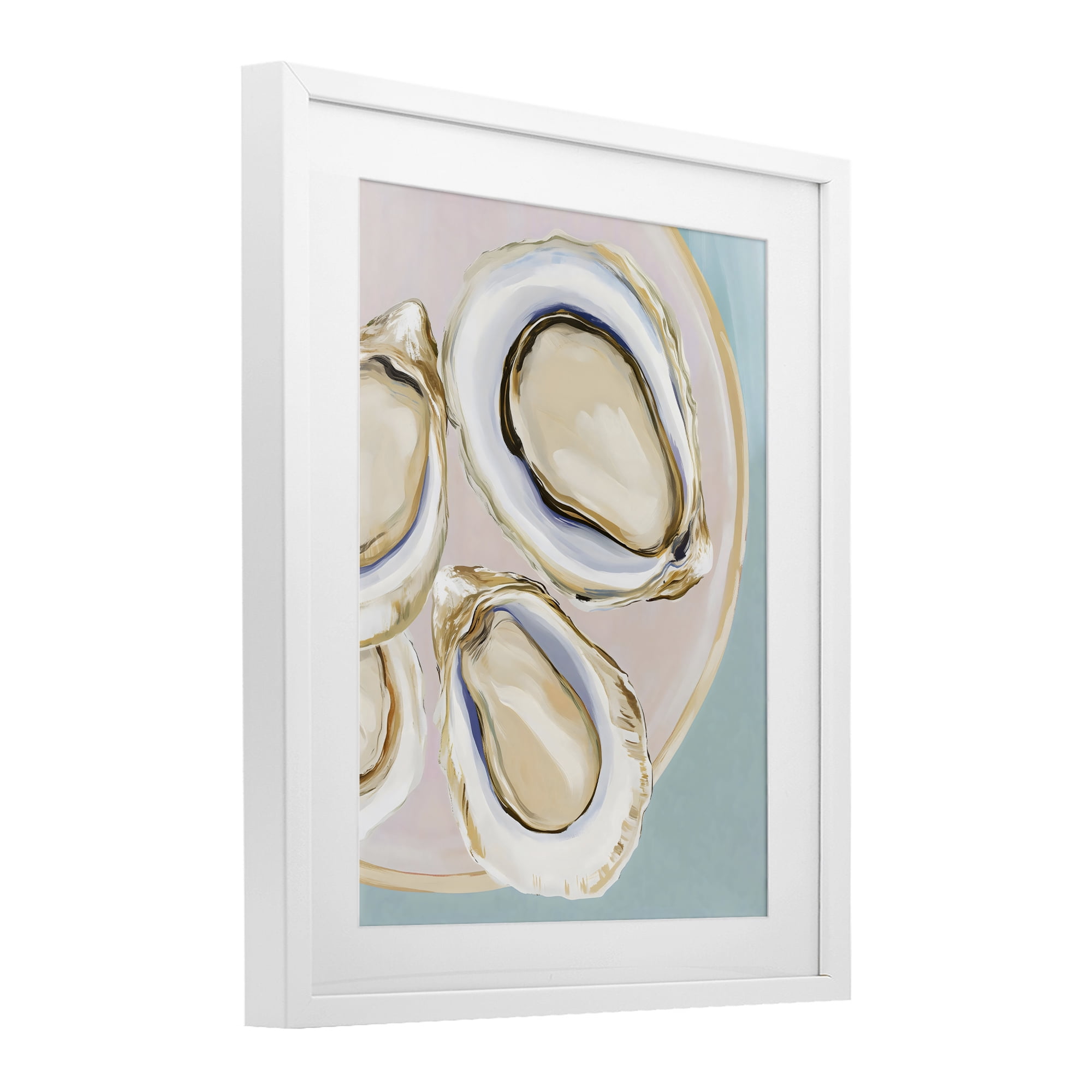Stupell Industries Plate of Oysters White Framed Print Under Glass, design by The Prints Vibe