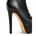 thumbnail image 3 of Ferwind Women's Boots Ultra High Stiletto Heels Platform Lace Up Female Adult Black  6.5, 3 of 9