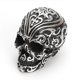 thumbnail image 4 of 1 pieza de decoración de calavera tallada con nubes auspiciosas, decoración de calavera de resina, artesanía de cabeza de calavera, adorno para Halloween, fiesta, hogar (plata y negro), 4 of 7